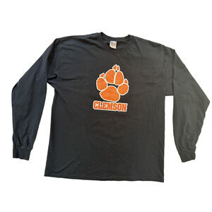 Clemson Tigers Shirt Mens XL Black NCAA Football Long Sleeve Gildan Ultra Y2K